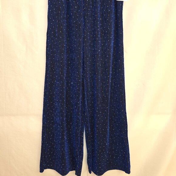 Blue Metalic Pants with Rhinestones - Picture 2 of 3
